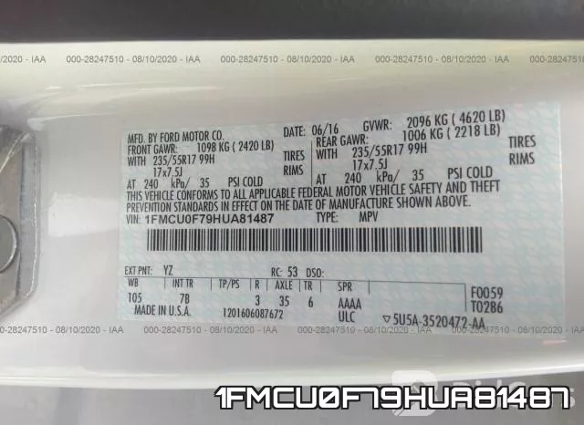 1FMCU0F79HUA81487 фото 10