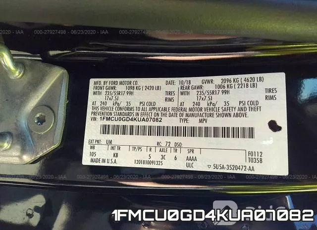 1FMCU0GD4KUA07082 фото 10