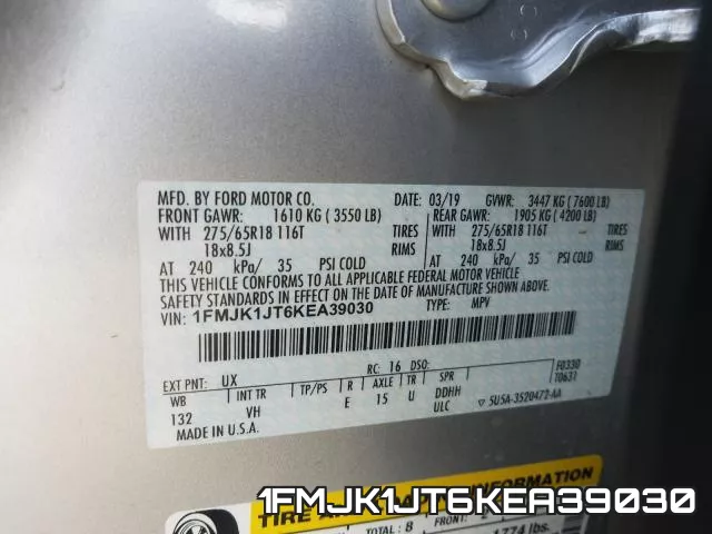 1FMJK1JT6KEA39030 фото 2