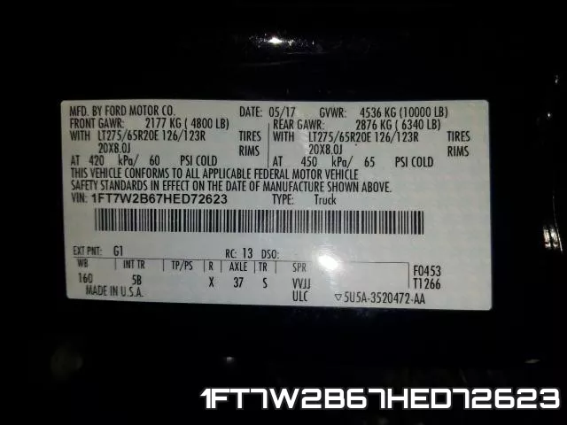 1FT7W2B67HED72623 фото 2