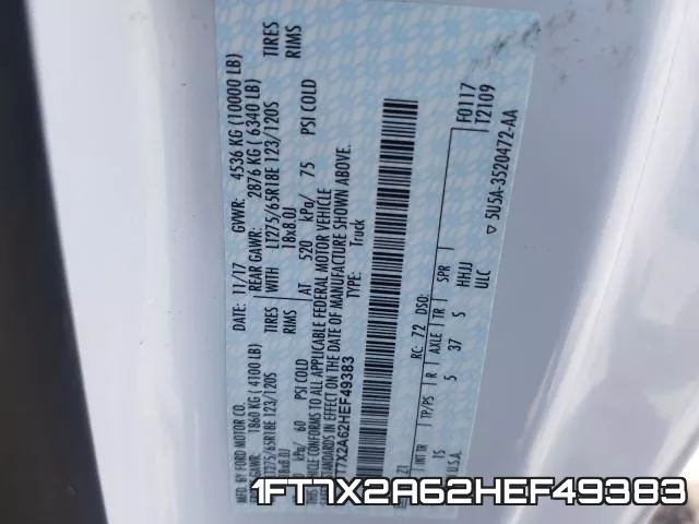 1FT7X2A62HEF49383 фото 2