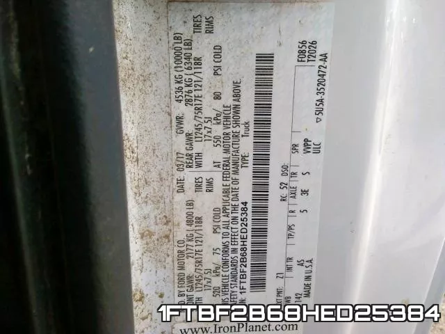 1FTBF2B68HED25384 фото 2