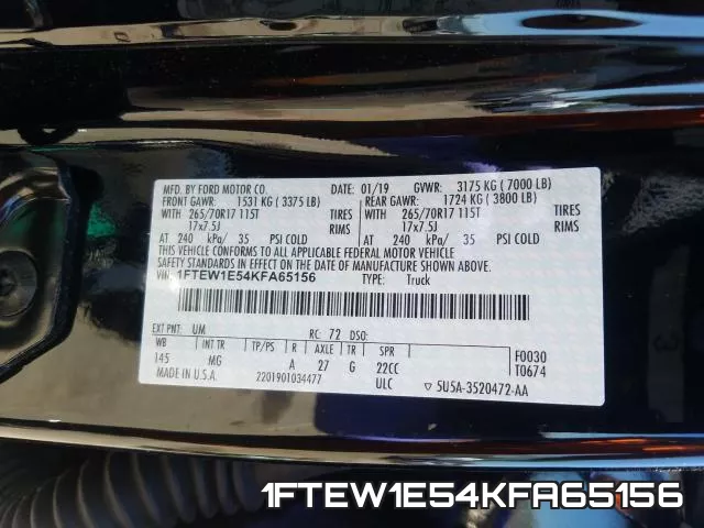 1FTEW1E54KFA65156 фото 2