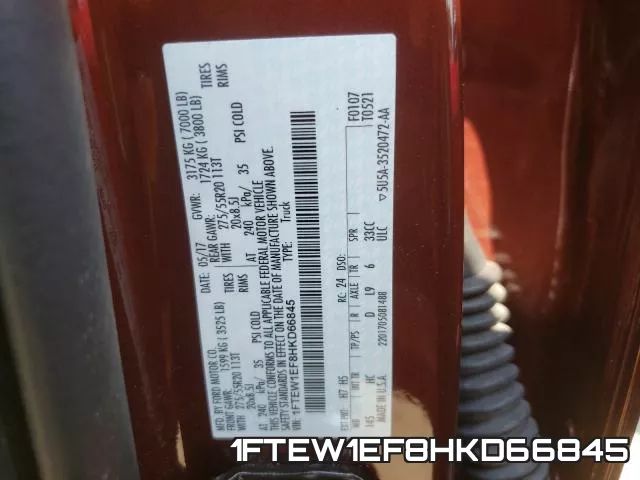 1FTEW1EF8HKD66845 фото 2
