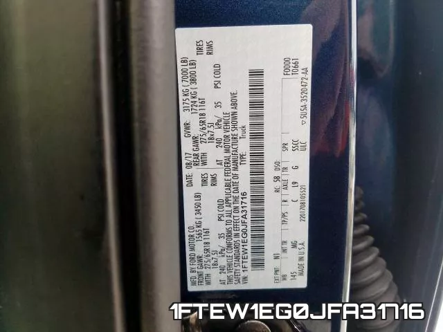 1FTEW1EG0JFA31716 фото 2