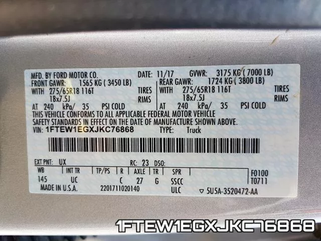 1FTEW1EGXJKC76868 фото 2