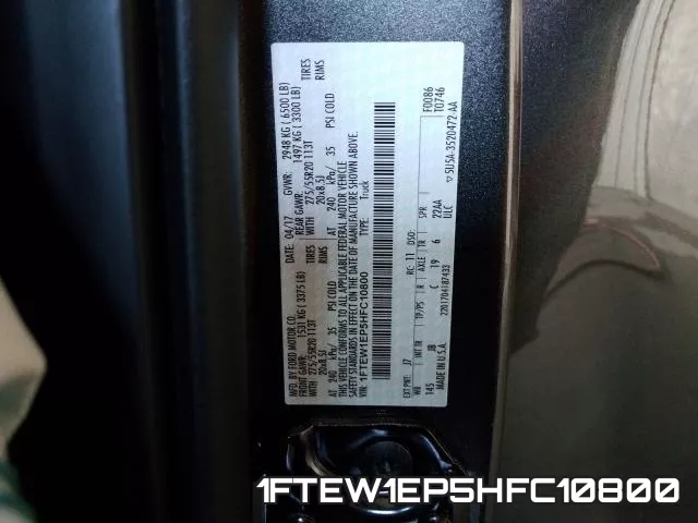 1FTEW1EP5HFC10800 фото 2