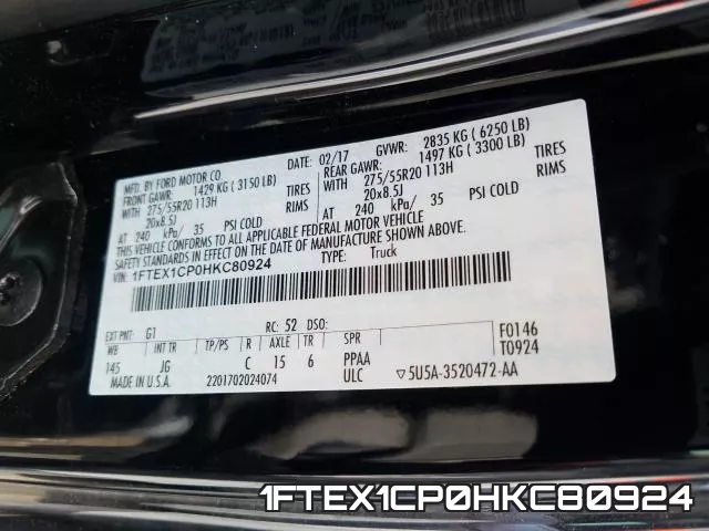 1FTEX1CP0HKC80924 фото 2