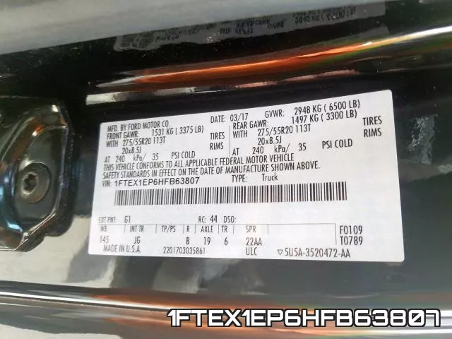 1FTEX1EP6HFB63807 фото 2