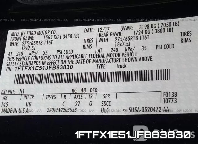 1FTFX1E51JFB83830 фото 10
