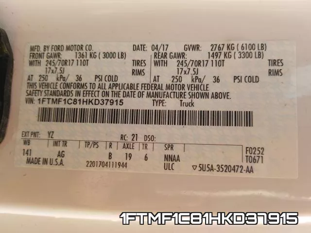 1FTMF1C81HKD37915 фото 2