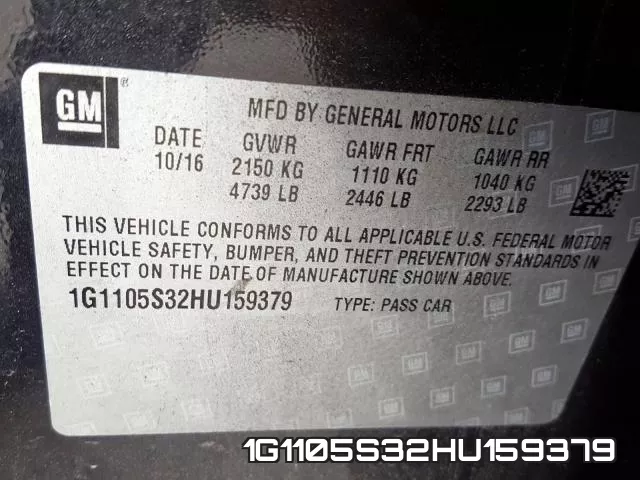 1G1105S32HU159379 фото 2