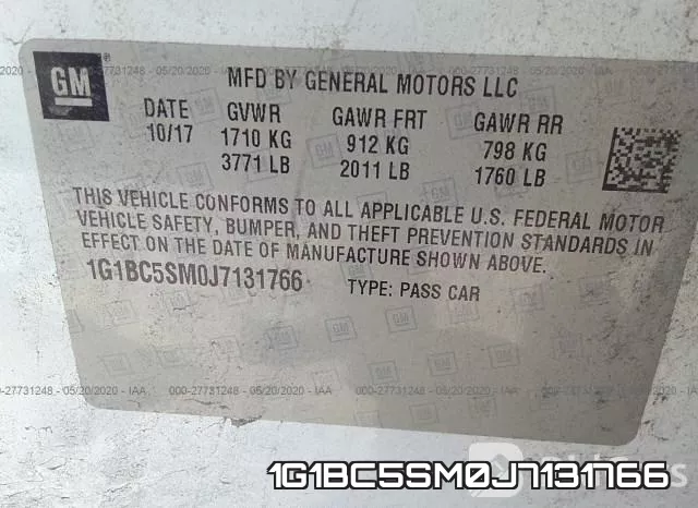 1G1BC5SM0J7131766 фото 10
