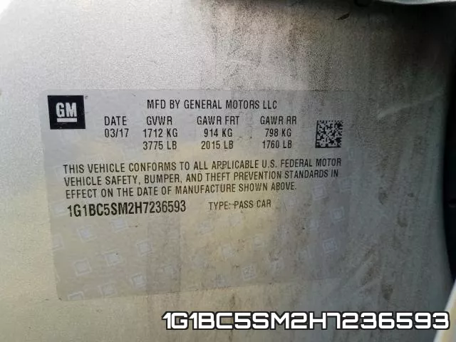 1G1BC5SM2H7236593 фото 2