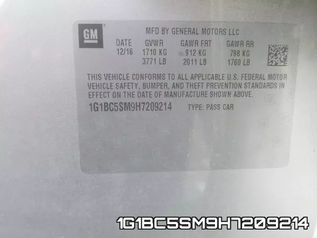 1G1BC5SM9H7209214 фото 2