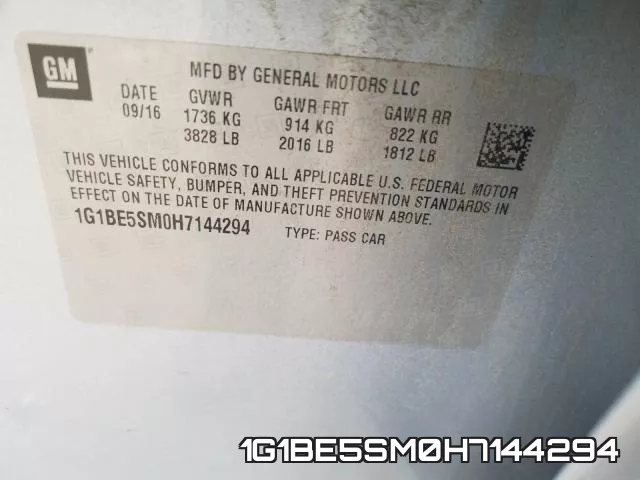 1G1BE5SM0H7144294 фото 2