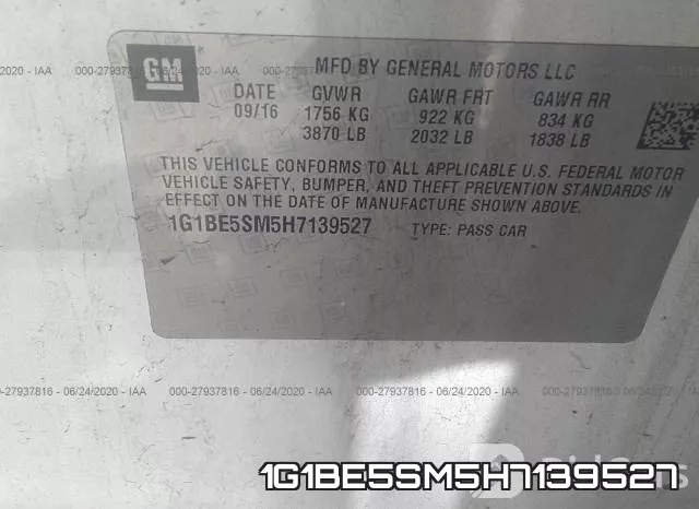 1G1BE5SM5H7139527 фото 10