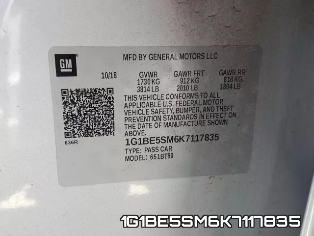 1G1BE5SM6K7117835 фото 2