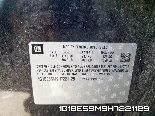 1G1BE5SM9H7221129 фото 2