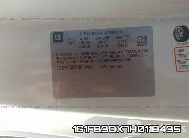 1G1FB3DX7H0118435 фото 10