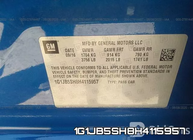 1G1JB5SH8H4115957 фото 10