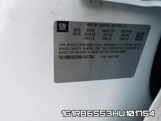1G1RB6S53HU101754 фото 2