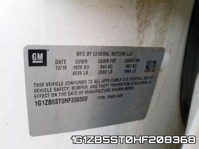 1G1ZB5ST0HF208368 фото 2