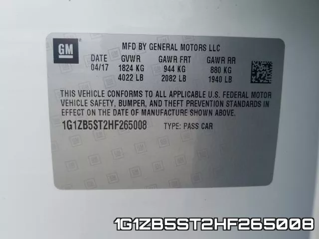 1G1ZB5ST2HF265008 фото 2