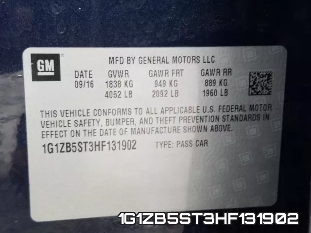1G1ZB5ST3HF131902 фото 2