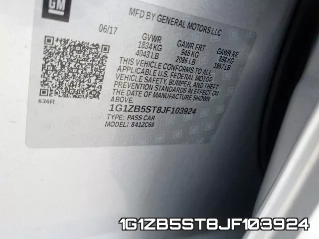 1G1ZB5ST8JF103924 фото 2