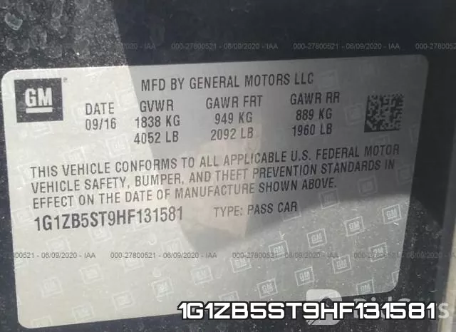 1G1ZB5ST9HF131581 фото 10