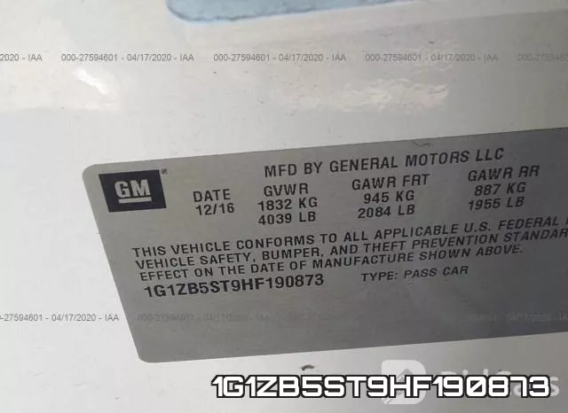 1G1ZB5ST9HF190873 фото 10