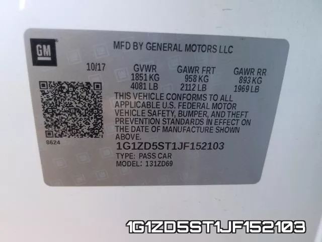 1G1ZD5ST1JF152103 фото 2