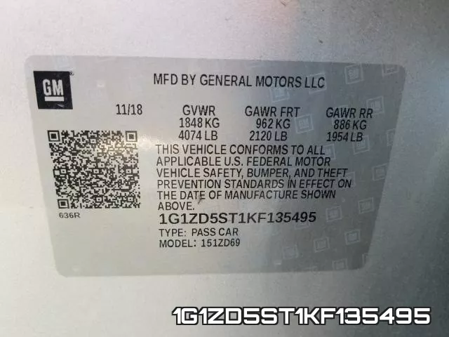 1G1ZD5ST1KF135495 фото 2