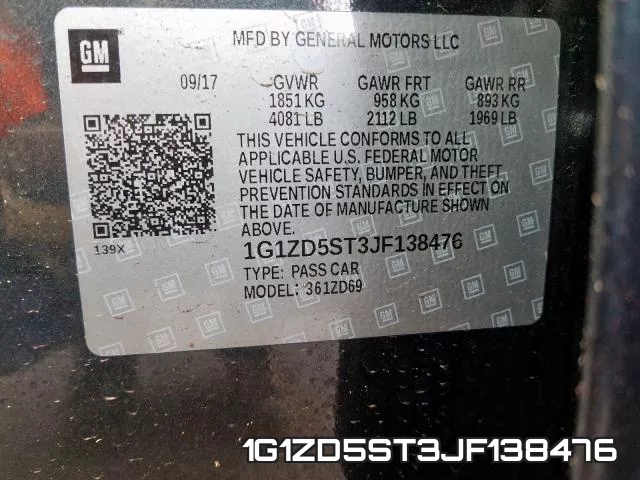 1G1ZD5ST3JF138476 фото 2