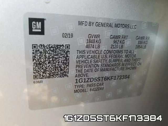 1G1ZD5ST6KF173384 фото 2