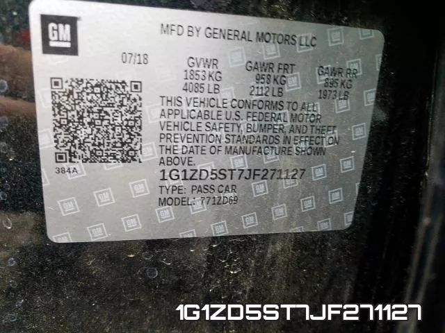 1G1ZD5ST7JF271127 фото 2