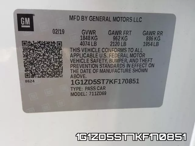 1G1ZD5ST7KF170851 фото 2