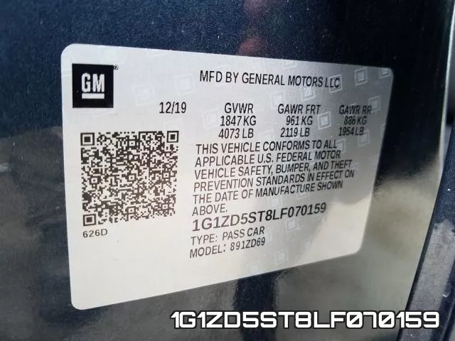 1G1ZD5ST8LF070159 фото 2