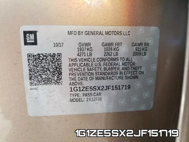 1G1ZE5SX2JF151719 фото 2