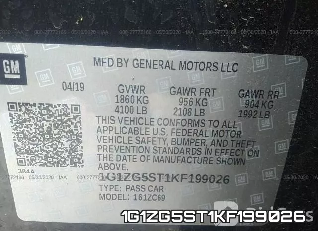 1G1ZG5ST1KF199026 фото 10