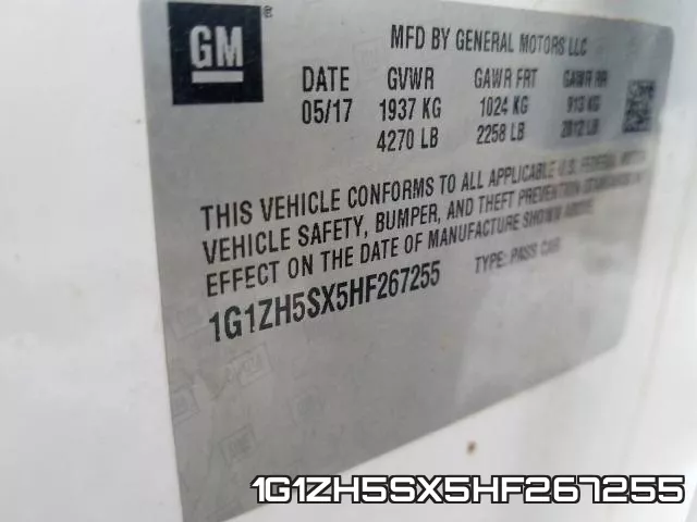 1G1ZH5SX5HF267255 фото 2