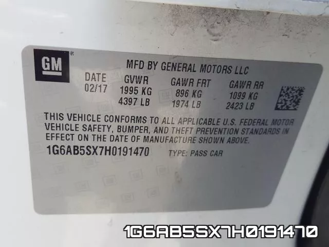 1G6AB5SX7H0191470 фото 2
