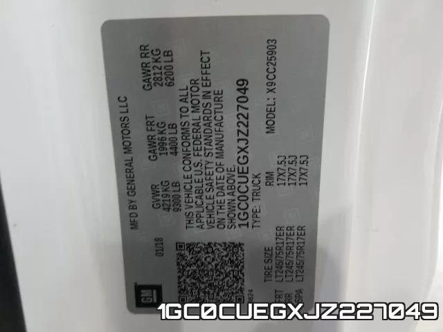 1GC0CUEGXJZ227049 фото 2