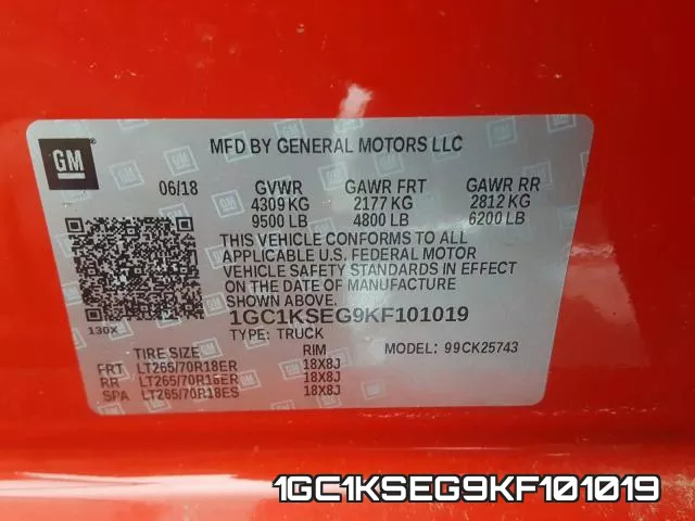 1GC1KSEG9KF101019 фото 2