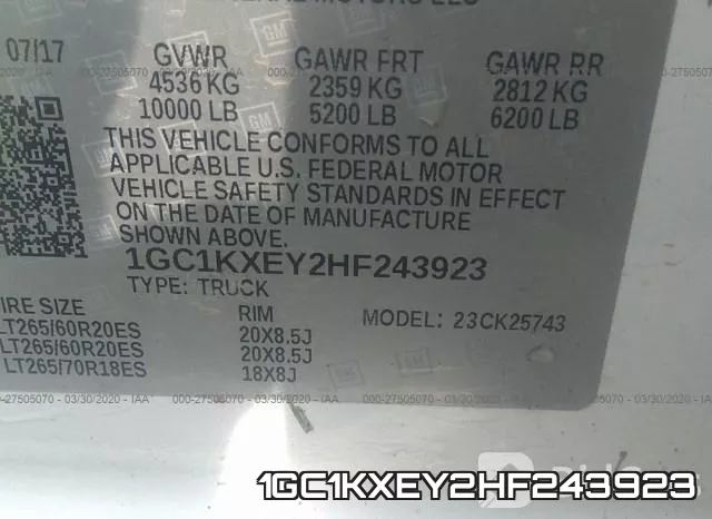 1GC1KXEY2HF243923 фото 10