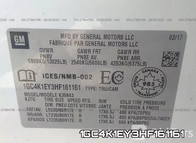 1GC4K1EY3HF161161 фото 10