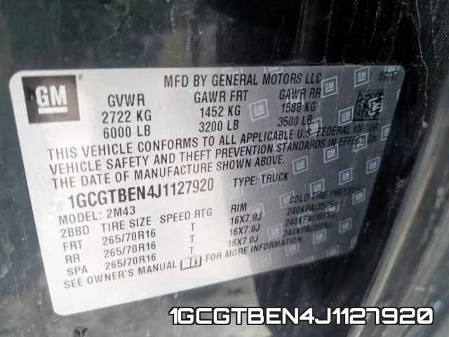 1GCGTBEN4J1127920 фото 2