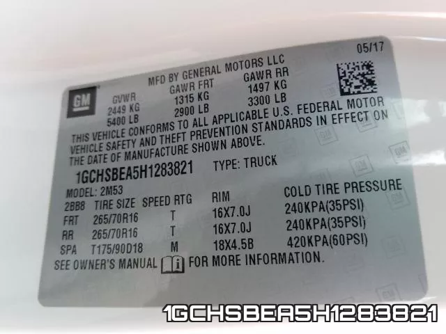 1GCHSBEA5H1283821 фото 2