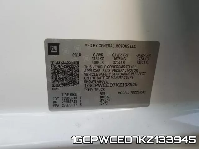 1GCPWCED7KZ133945 фото 2